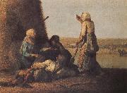 Jean Francois Millet Haymow oil on canvas